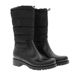 MONCLER GINETTE | BLACK QUILTED BOOTS | WITH BOX